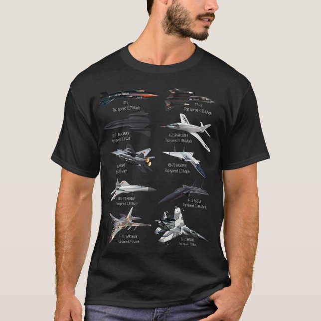 Flugzeug für Militärflugzeuge T-Shirt (Vorderseite)