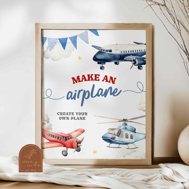 Flugzeug Geburtstag ein benutzerdefiniertes Zeiche Poster (Von Creator hochgeladen)