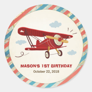 Flugzeug Geburtstag Gunsten Tag Aufkleber Abenteue