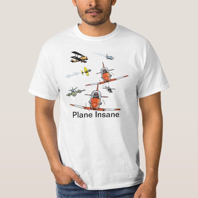 Flugzeug-geisteskrankes T-Shirt (Vorderseite)