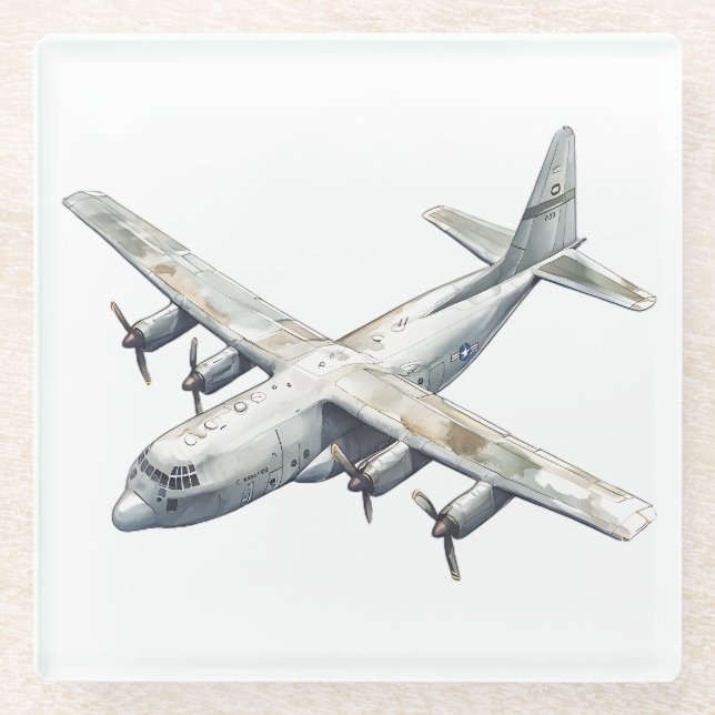 Flugzeug Glasuntersetzer (Vorderseite)