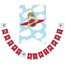 Flugzeug glücklich Geburtstag Banner Junge Jagdfah