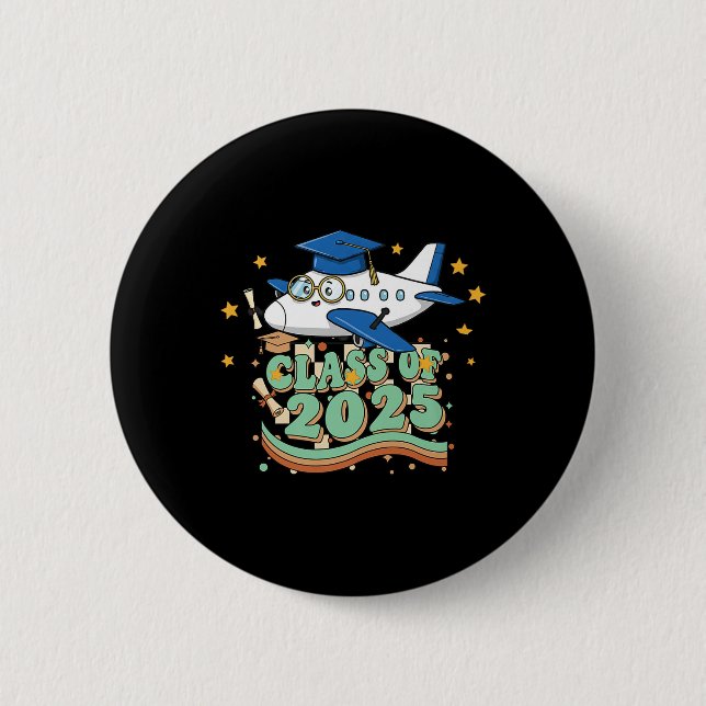 Flugzeug-Graduate Cl von 2025 Kinder Männer Grad F Button (Vorderseite)