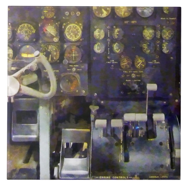 Flugzeug - Grumman E-1B Cockpit Simulator Fliese (Vorderseite)