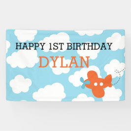 Flugzeug-Hintergrund/Fahne (blau u. orange) Banner