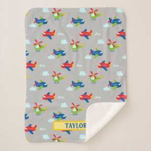 Flugzeug, Hubschrauber und Clouds, Kunstwerk Grau, Sherpadecke