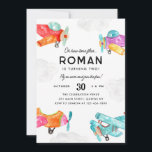 Flugzeug in Aquarellen Wolken Sky Kid Flugzeug Geb Einladung<br><div class="desc">Flugzeug in Aquarellen Wolken Sky Kid Airplane zum Geburtstag Einladung</div>