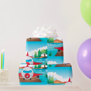 Flugzeug in der Natur Geschenkpapier