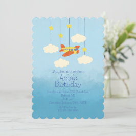 Flugzeug in Sky Einladung: farbenfroh Einladung