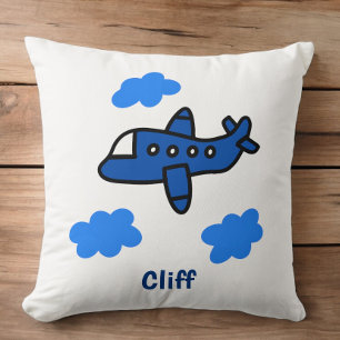 Flugzeug in Wolken Personalisiert / Kinder Luftfah Kissen