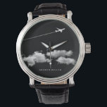 Flugzeug/Jet-Flugzeug/Personalisierter Pilot Armbanduhr<br><div class="desc">Ist es nicht ein super cooles und gerade das richtige Image für einen Piloten, erfahrenen Reisenden oder Jet Flugzeug Liebhaber?! Um den Text zu ändern, verwenden Sie die Option Personalisieren. Für umfangreichere Textänderungen, z. B. Änderungen am Schriftart, am Schriftart oder am Textlayout, wählen Sie die Option Anpassen. Originelles Design |...</div>