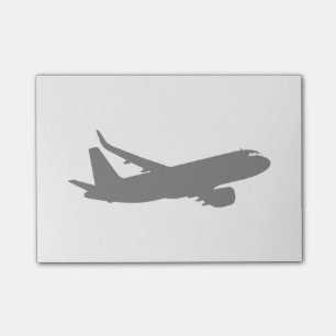 Flugzeug-Jet-Liner-Silhouette Flugdekoration Post-it Klebezettel