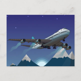 Flugzeug. Jumbo-Jet. Feiertagspostkarte