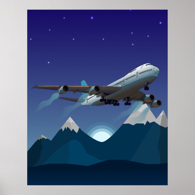 Flugzeug. Jumbo-Jet. Poster (Vorne)
