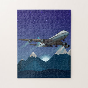 Flugzeug. Jumbo-Jet. Puzzle