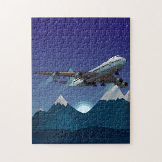 Flugzeug. Jumbo-Jet. Puzzle