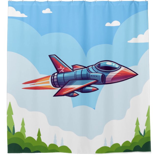 Flugzeug/Kampfflugzeug Duschvorhang (Vorderseite)