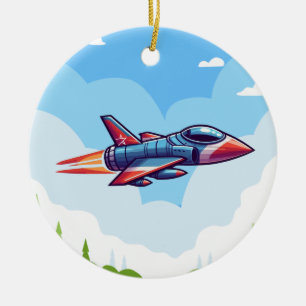 Flugzeug/Kampfflugzeug Keramik Ornament