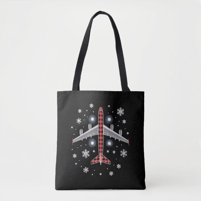 Flugzeug Kariert Weihnachten Pilot (Vorderseite)