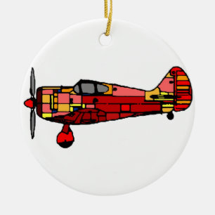 Flugzeug Keramik Ornament