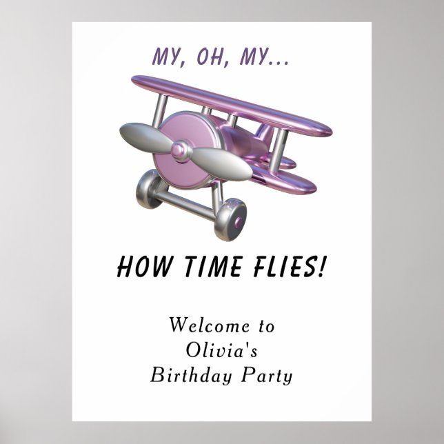 Flugzeug Kindergeburtstag Poster (Vorne)