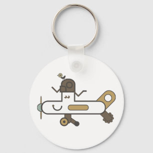 Flugzeug-Knopf-Schlüsselring Schlüsselanhänger
