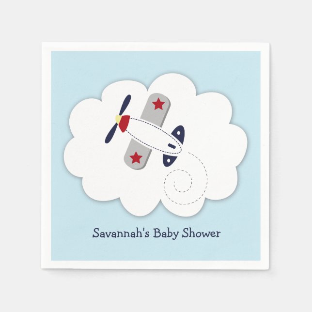 Flugzeug Little Aviator Custom Party Napkin Serviette (Vorderseite)