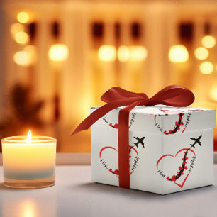 Flugzeug mit Herzblut ILÜber meinen Pilot Spaß Geb Geschenkpapier