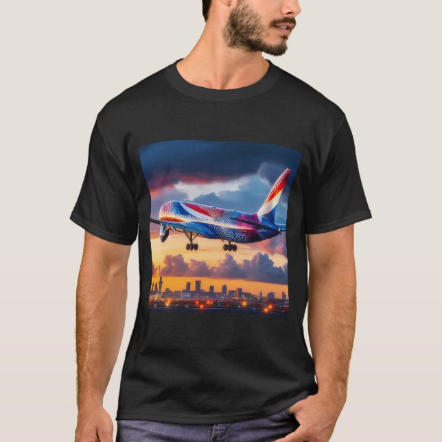 Flugzeug mit niederländischer Flagge T-Shirt (Vorderseite)