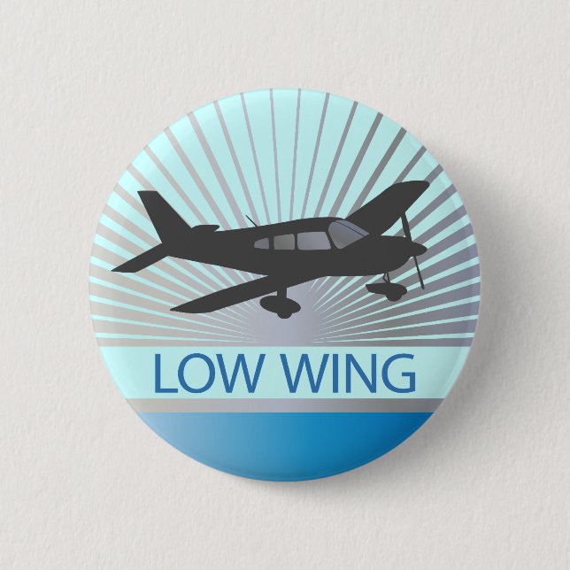 Flugzeug mit niedrigem Flügel Button (Vorderseite)