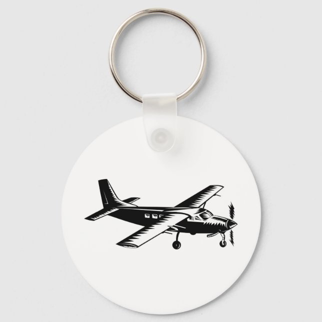 Flugzeug mit Propeller-Flugzeug Schlüsselanhänger (Vorderseite)
