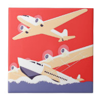 Flugzeug mit Vintagem WPA farbenfroh