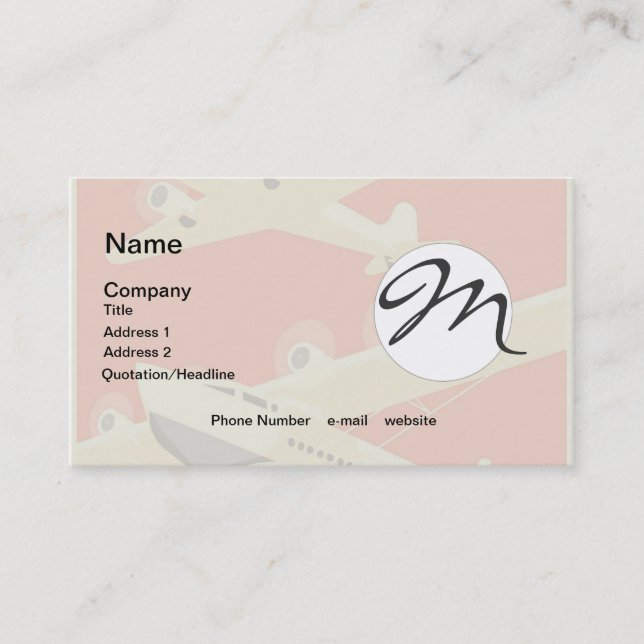 Flugzeug mit Vintagem WPA farbenfroh Visitenkarte (Vorderseite)