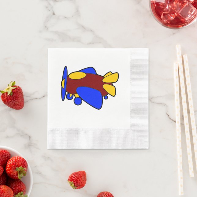 Flugzeug Niedlich farbiger Cartoon Kinder Flugzeug Serviette (Beispiel)
