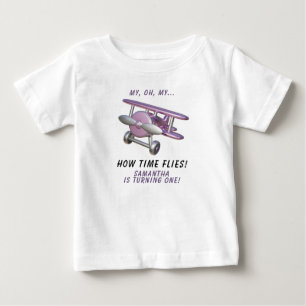 Flugzeug Oh Mein Zeit Fliegt Reisen Erster Geburts Baby T-shirt