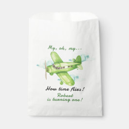 Flugzeug Oh meine Zeit fliegt am ersten Geburtstag Geschenktütchen