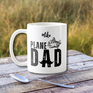 FLUGZEUG Papa & Vintage Flugzeug, Lustiger Vaterta Kaffeetasse