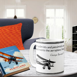 Flugzeug Parachute George Bernard Shaw Zitat Kaffeetasse