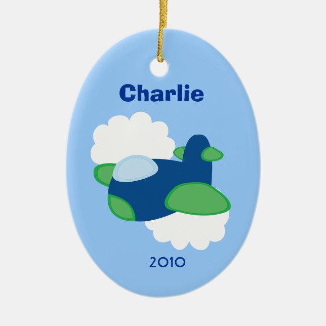 FLUGZEUG personalisierte Keramikornament (Vorne)