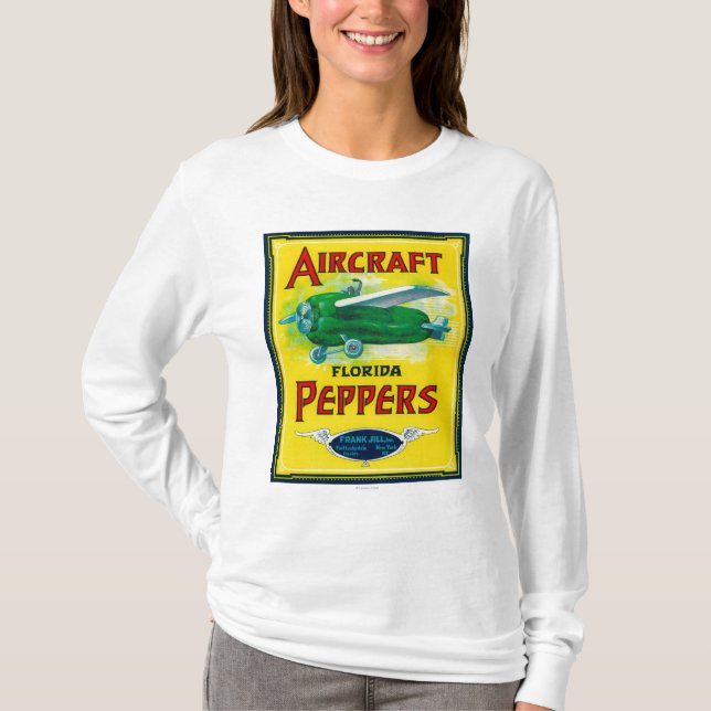 Flugzeug-Pfeffer-Aufkleber T-Shirt (Vorderseite)