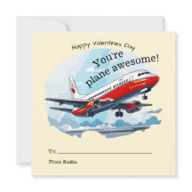 Flugzeug Phantastisch School Valentine Karte