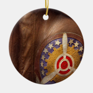 Flugzeug - Pilot - Die Fliegerjacke Keramik Ornament