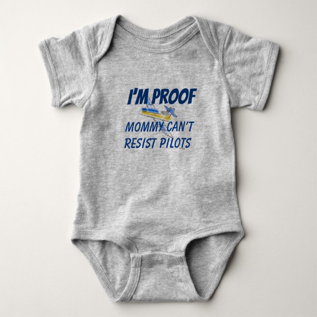 Flugzeug-Pilot-Grafik Baby Strampler (Vorderseite)