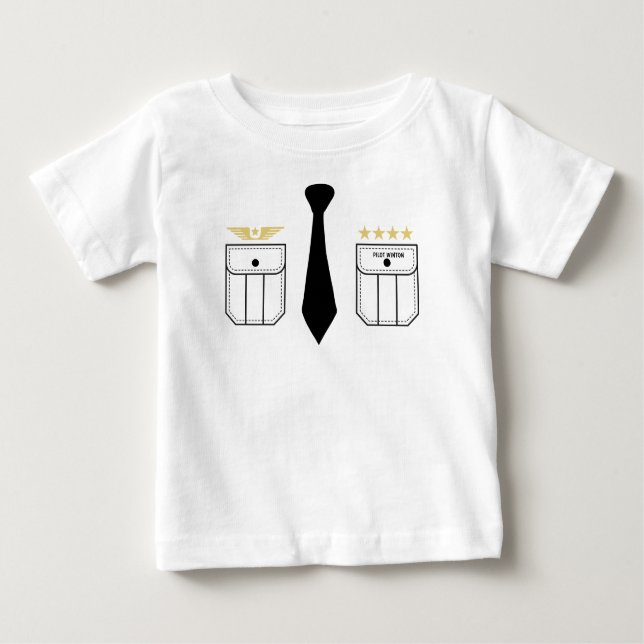 Flugzeug-Pilot weiß Baby T-shirt (Vorderseite)