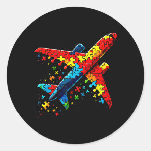 Flugzeug Puzzle Horror Puzzle Kinder Kleinkinder J Runder Aufkleber