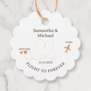 Flugzeug Reisende Hochzeit Geschenkanhänger