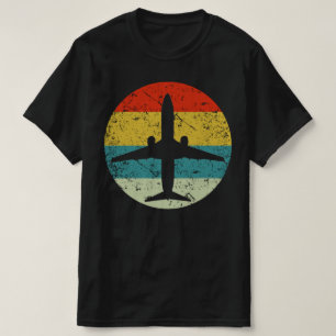 Flugzeug Retro Vintage Silhouette 70er T-Shirt