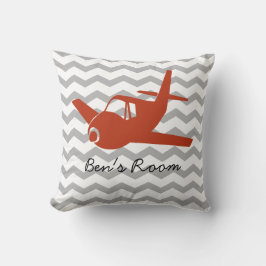 Flugzeug rot und grau kissen