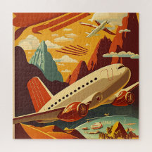Flugzeug Rot und Weiß Vintage Reisen
