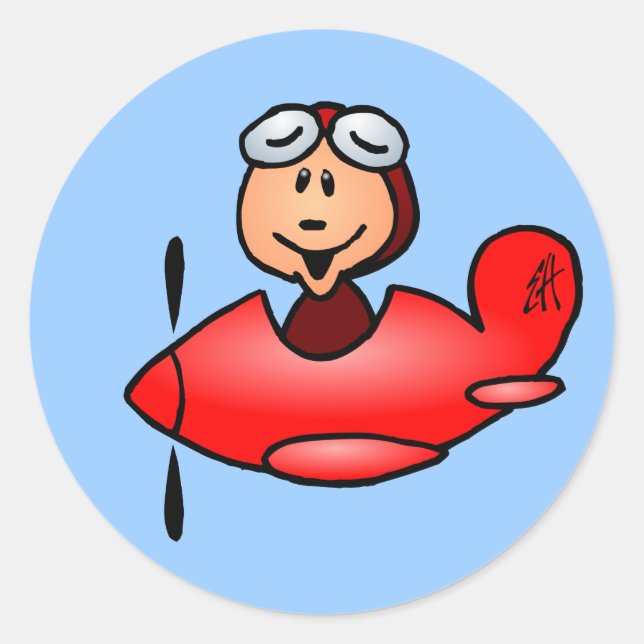 Flugzeug Runder Aufkleber (Vorderseite)